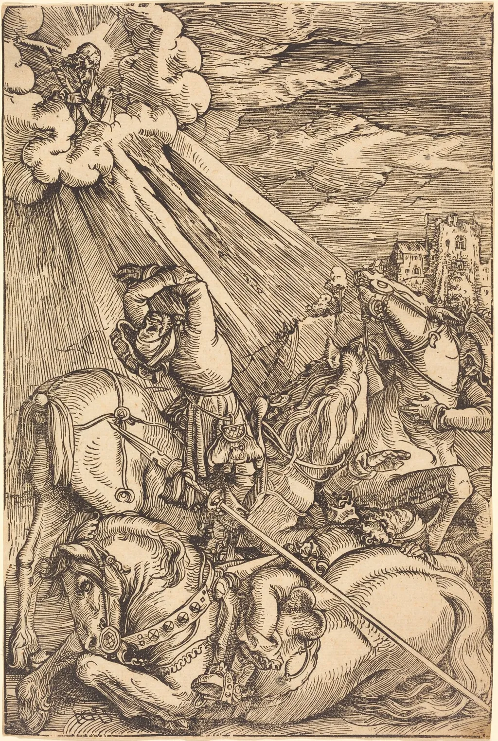 The Conversion of Saint Paul, by Hans Baldung Grien, ink, 1514