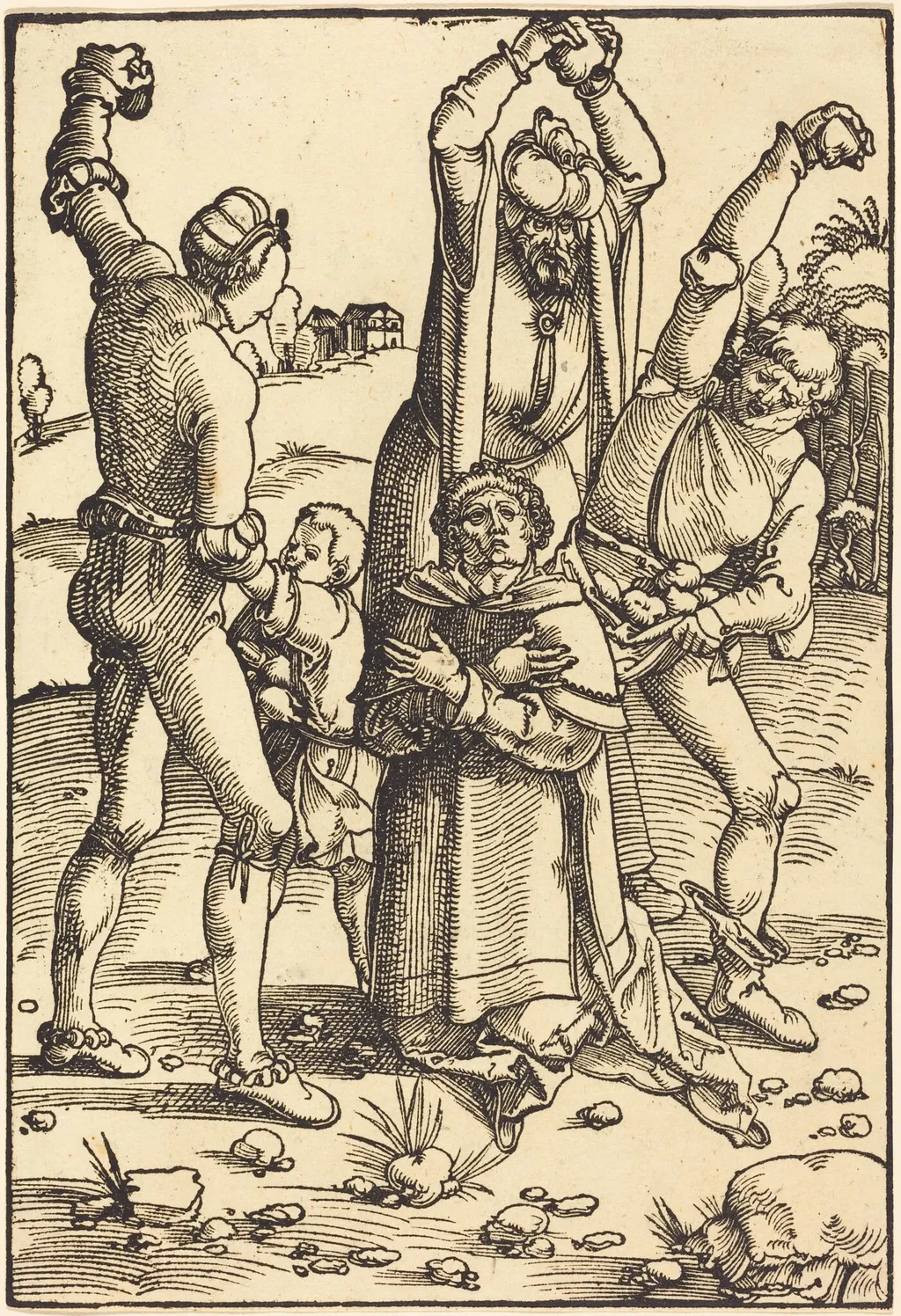 The Stoning of Saint Stephen, by Hans Baldung Grien, ink, 1514