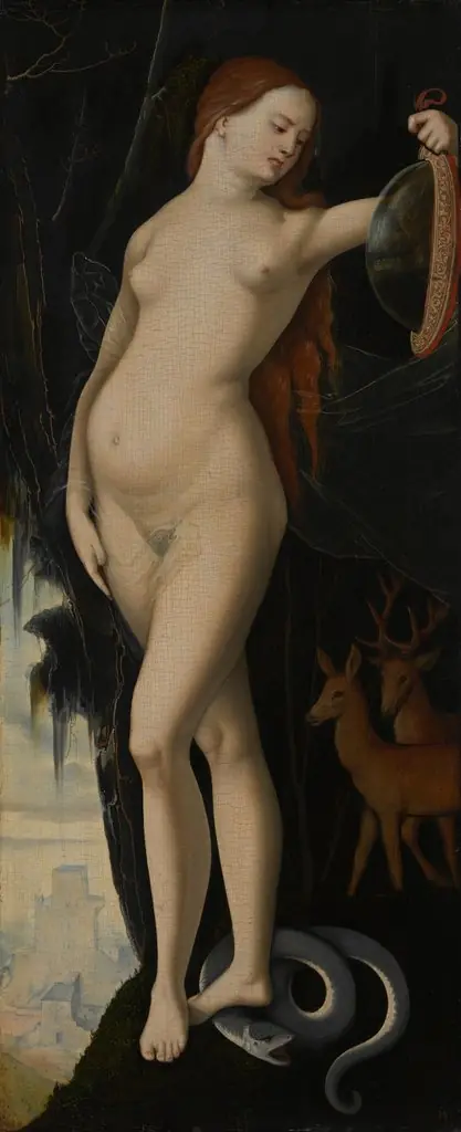 Woman with Mirror, Serpent, Stag and Hind, by Hans Baldung Grien