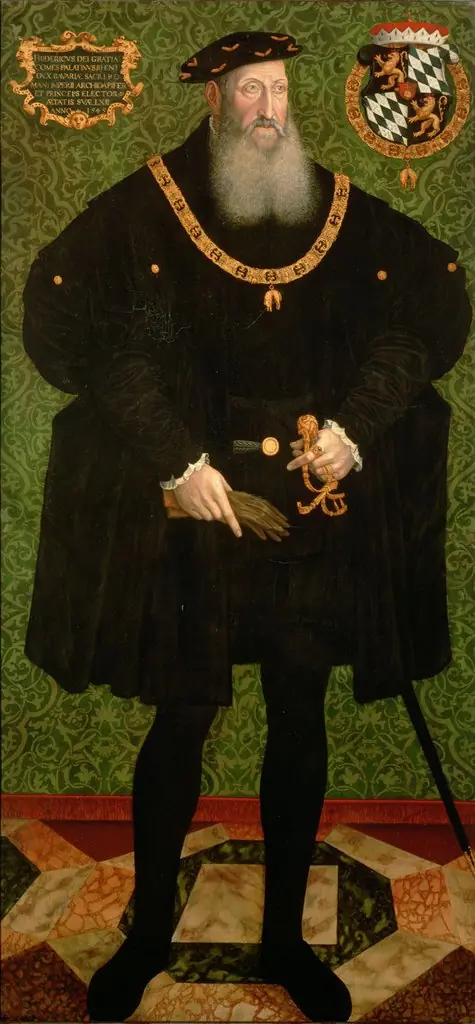 Pfalzgraf Friedrich II. (1482-1556), in ganzer Figur, by Hans Besser