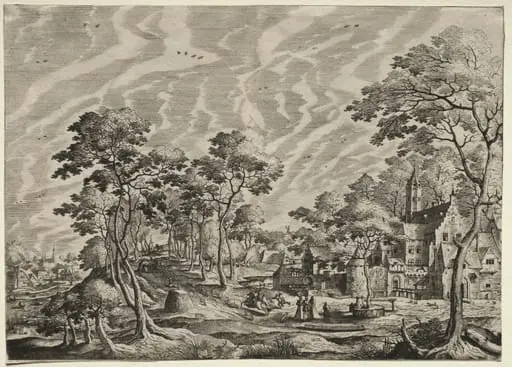 Landscape with a Chateau at the right, by Hans Bol