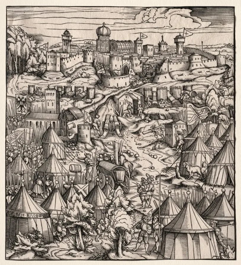 Der Weisskunig (The White King): The Siege of Padua, by Hans Burgkmair I, 1514