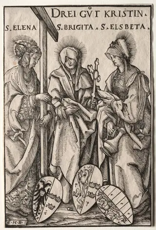 The Three Christian Heroines:  Saints Helen, Bridget and Elizabeth, by Hans Burgkmair I