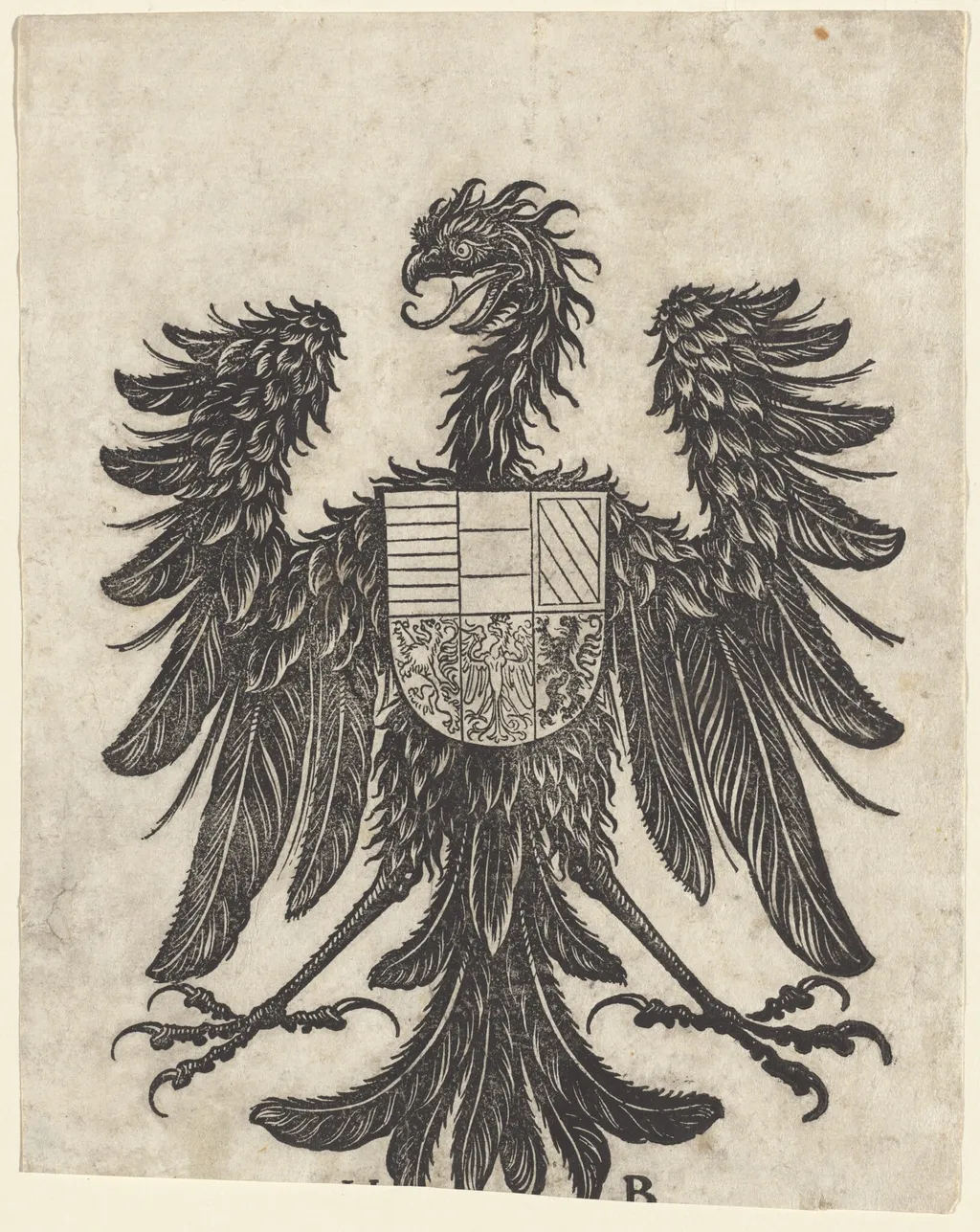 Coat of Arms with a Single Eagle, by Hans Burgkmair the Elder, ink, 1505