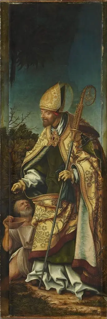 Johannesaltar, rechter Flügel: Hl. Martin, by Hans Burgkmair the Elder
