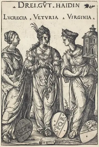 Lucretia, Veturia and Virginia, by Hans Burgkmair the Elder