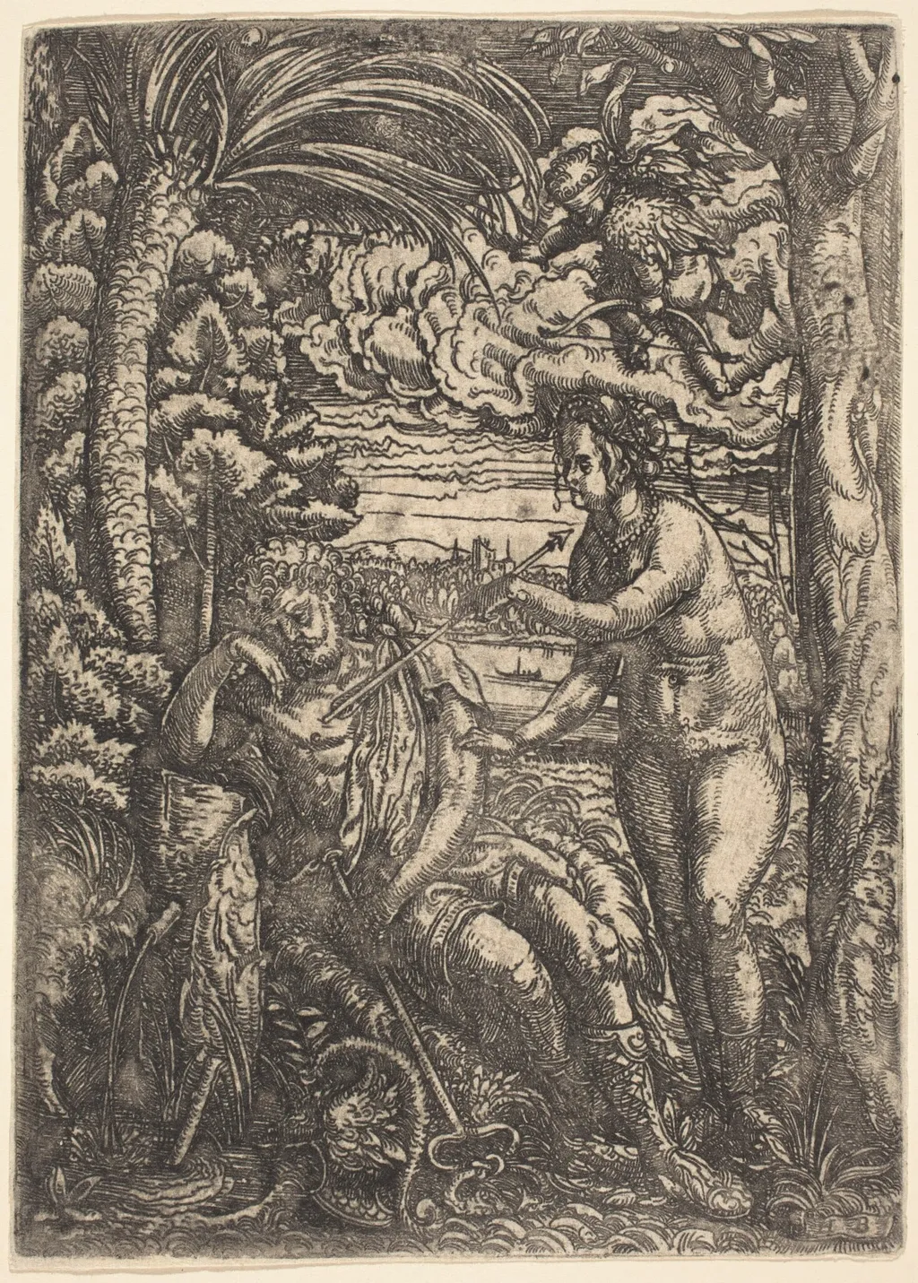 Mercury and Venus, by Hans Burgkmair the Elder, ink, 1520
