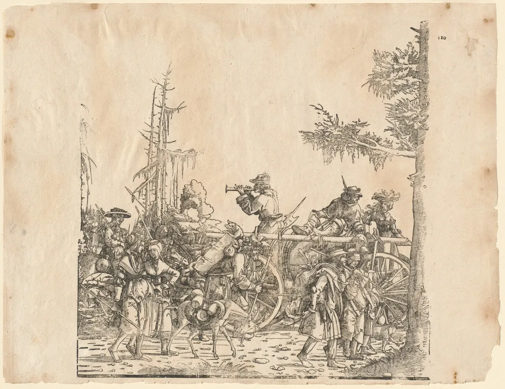 Peasants with a Cart, by Hans Burgkmair the Elder, ink, 1517