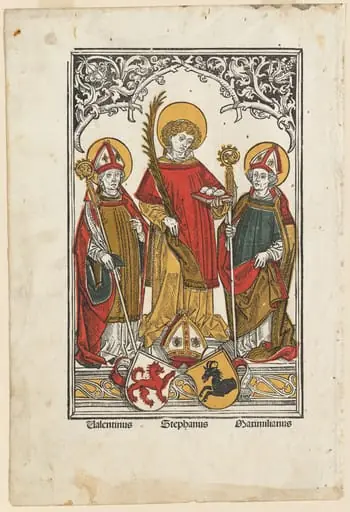Saint Valentine, Saint Stephen and Saint Maximilian, by Hans Burgkmair the Elder