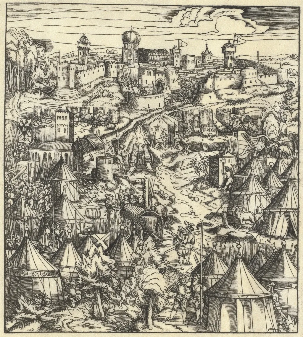 The Battle of Padua, by Hans Burgkmair the Elder, ink, 1502
