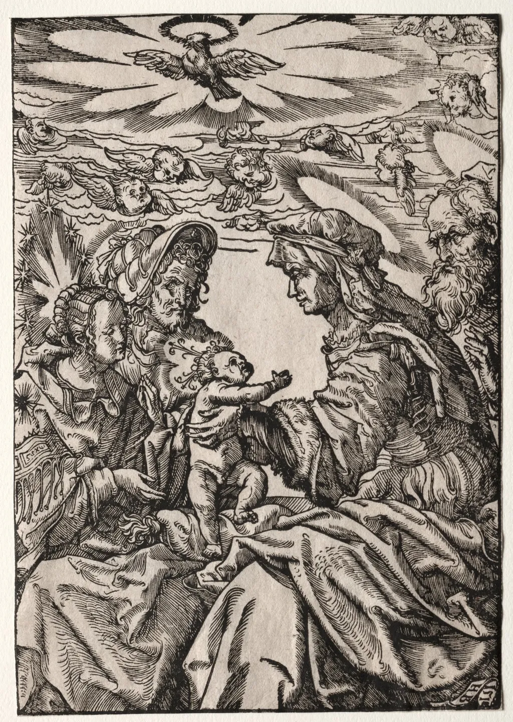The Holy Family with St. Anne and Joachim, by Hans Burgkmair the Elder, 1512