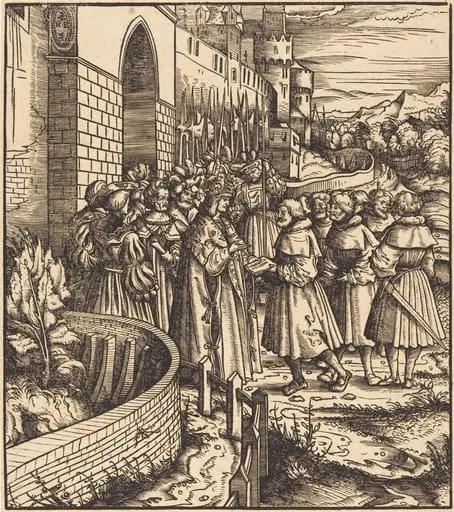 The Swiss Embassy against the Blue King, by Hans Burgkmair the Elder