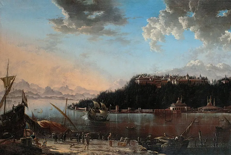 View of the Tip of the Seraglio with Topkapı Palace, by Hans de Jode