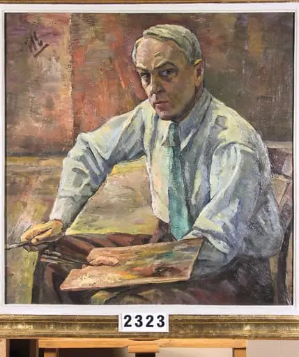 Autoportret cu paleta, by Hans Eder