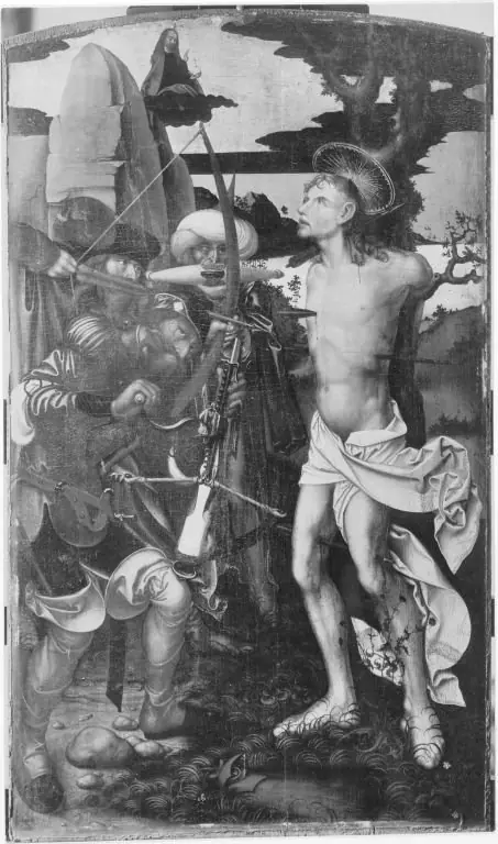 Teile eines Altares: Martyrium des hl. Sebastian, by Hans Fries