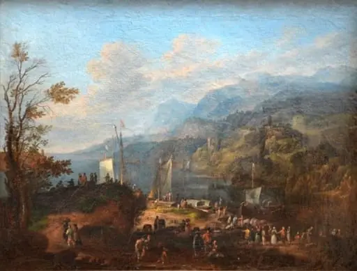 Peisaj deluros cu port, by Hans Graf