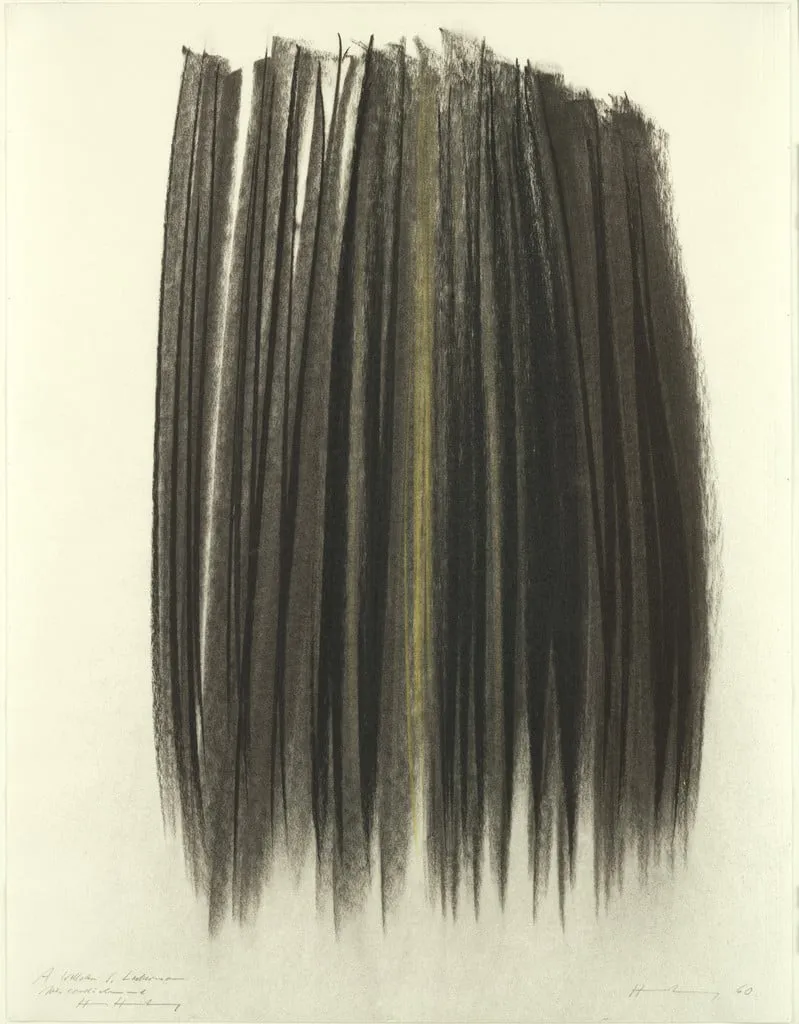 Untitled, by Hans Hartung, charcoal, 1960