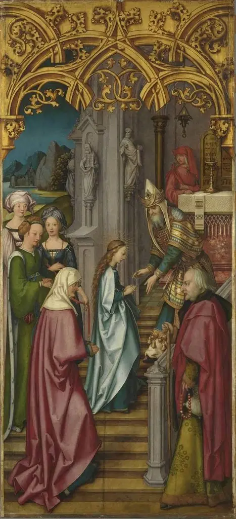 Kaisheimer Altar: Tempelgang Mariens, by Hans Holbein the Elder