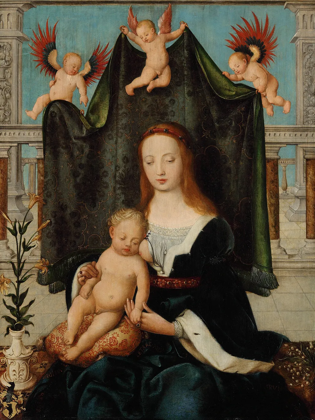 The Virgin and Sleeping Child, by Hans Holbein the Elder, paint, 1520