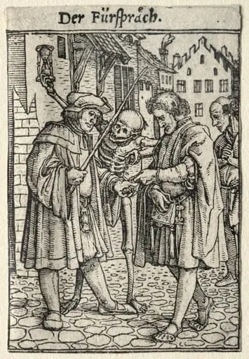 Dance of Death:  The Advocate, by Hans Holbein the Younger