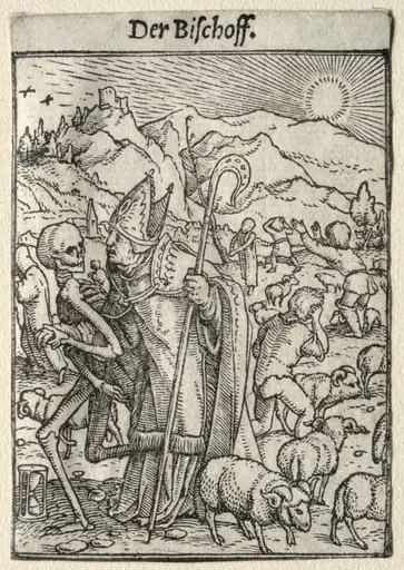 Dance of Death: The Bishop, by Hans Holbein the Younger