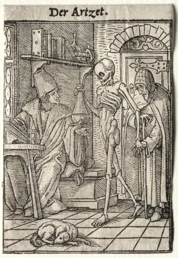 Dance of Death:  The Doctor, by Hans Holbein the Younger