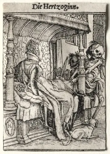Dance of Death:  The Duchess, by Hans Holbein the Younger