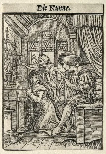 Dance of Death: The Nun, by Hans Holbein the Younger