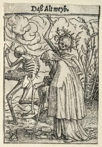 Dance of Death: The Old Woman, by Hans Holbein the Younger