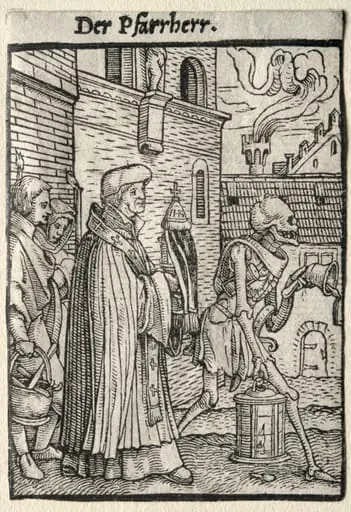 Dance of Death:  The Pastor, by Hans Holbein the Younger