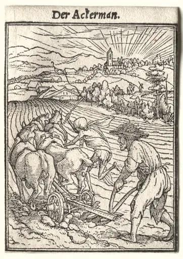 Dance of Death: The Ploughman, by Hans Holbein the Younger