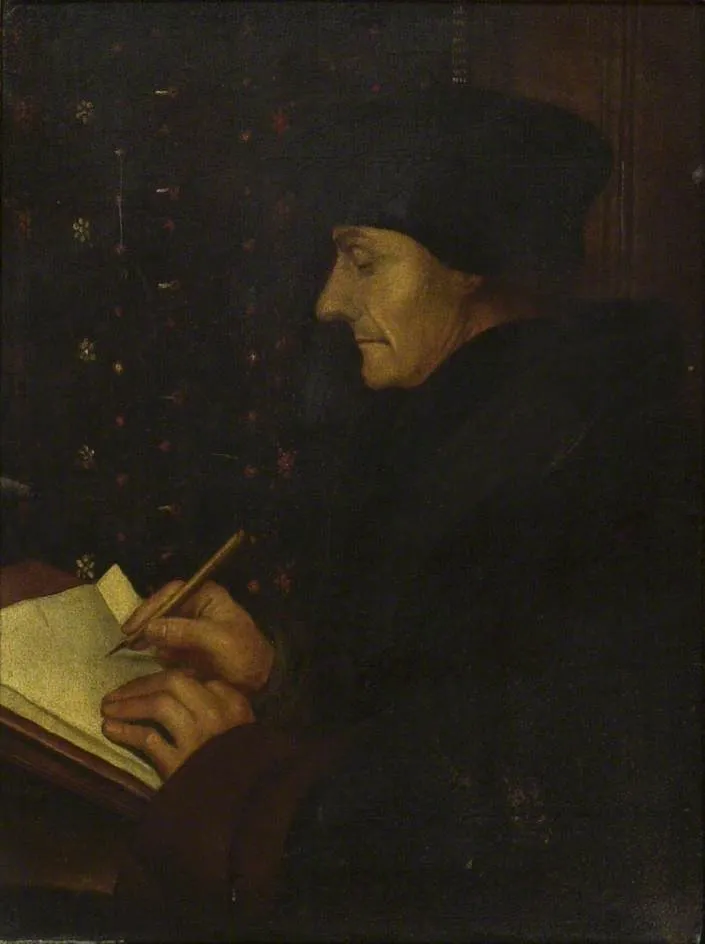 Desiderius Erasmus, by Hans Holbein the Younger, oil, 1530
