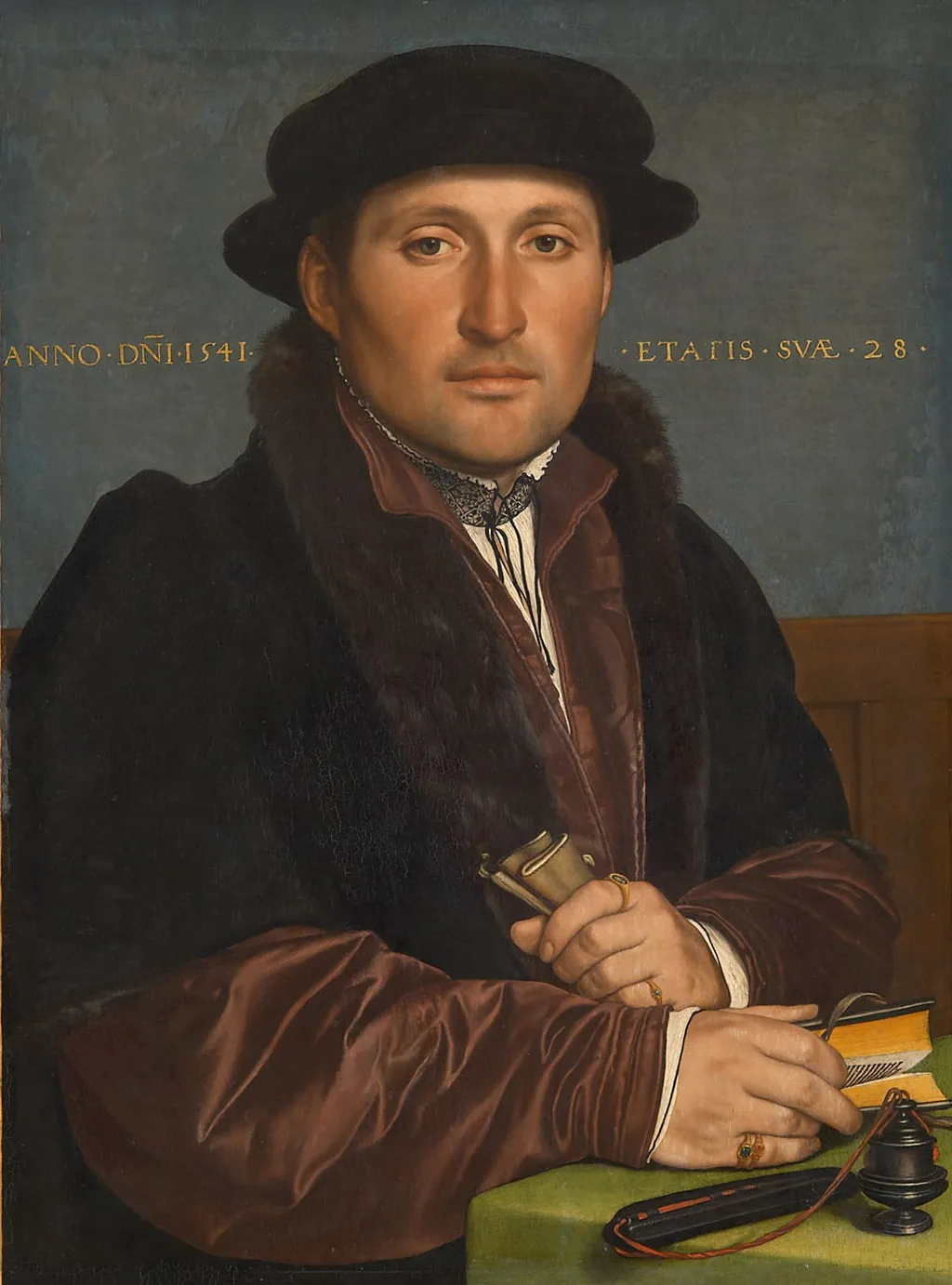 Portrait of a Young Merchant, by Hans Holbein the Younger, oil, 1541