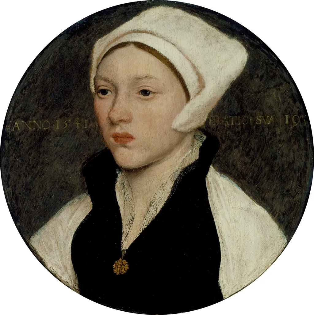 Portrait of a Young Woman with a White Coif, by Hans Holbein the Younger, unspecified, 1541