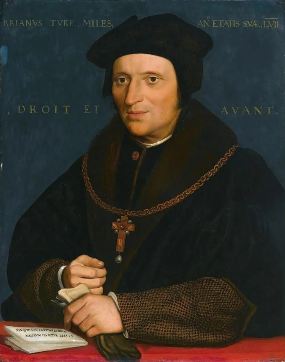 Portrait of Sir Bryan Tuke, by Hans Holbein the Younger, oil, 1527