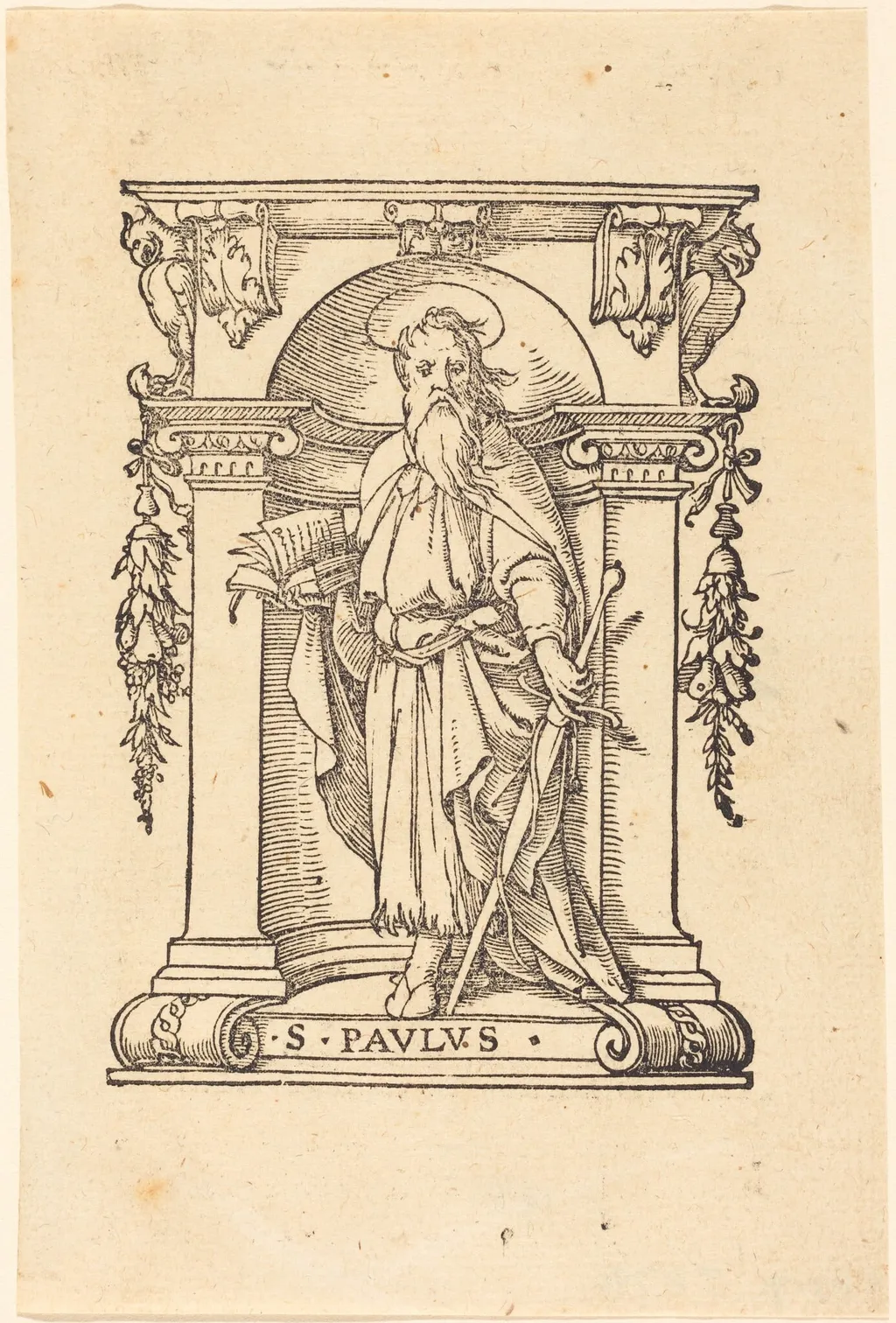 Saint Paul with Book and Sword, by Hans Holbein the Younger, ink, 1540