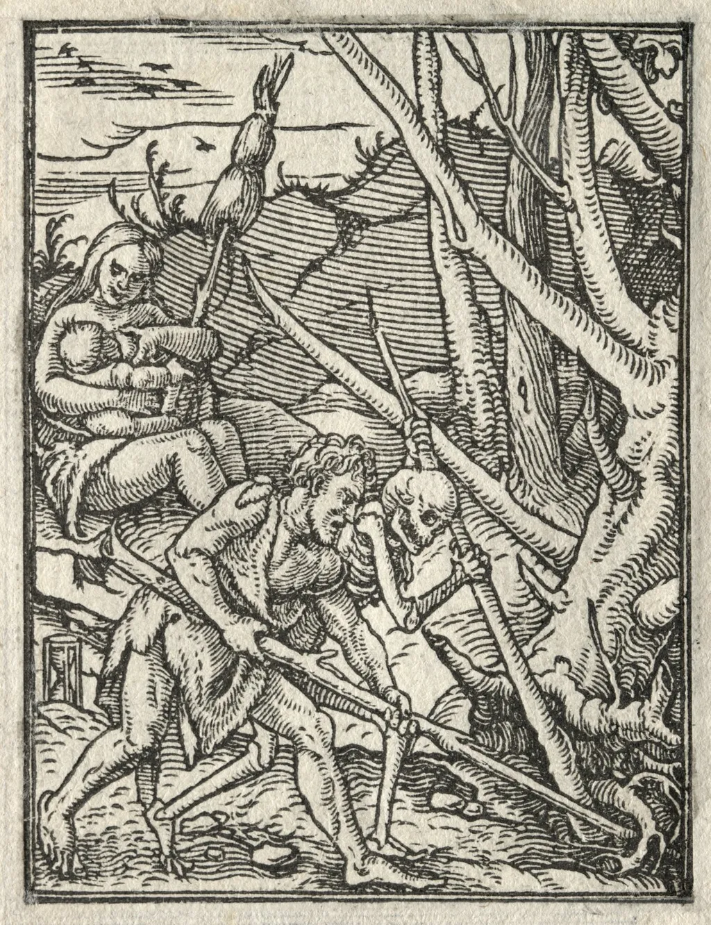 The Dance of Death: Expulsion from Paradise; Adam Cultivating the Ground, by Hans Holbein the Younger, 1526