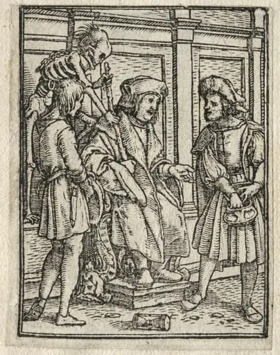 The Dance of Death:  The Judge, by Hans Holbein the Younger