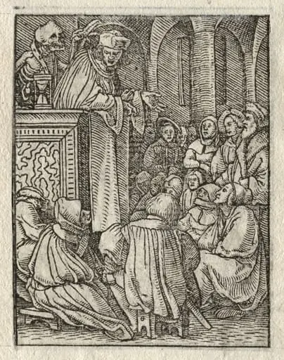 The Dance of Death:  The Preacher; The Priest, by Hans Holbein the Younger