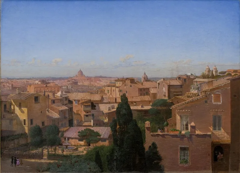 A View of Rome Seen from the Artist's Dwelling, by Hans Jørgen Hammer, oil, 1858