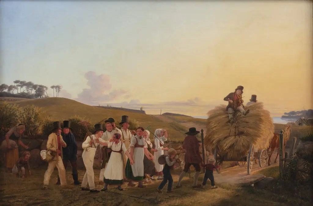 Farmers Returning Home from the Field with the Final Sheaves of Grain, by Hans Jørgen Hammer