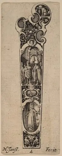 Handle for Knife or Fork, Ornamented with Figures, by Hans Janssen