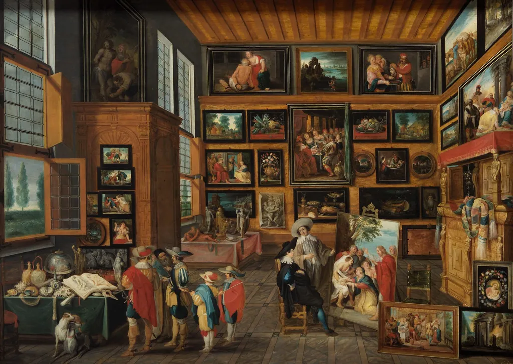 Art and Rarity Cabinet, by Hans Jordaens III, oil, 1633
