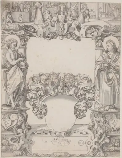 Glass Design with Saint John the Baptist and Saint John the Evangelist, by Hans Kaspar Lang the Elder
