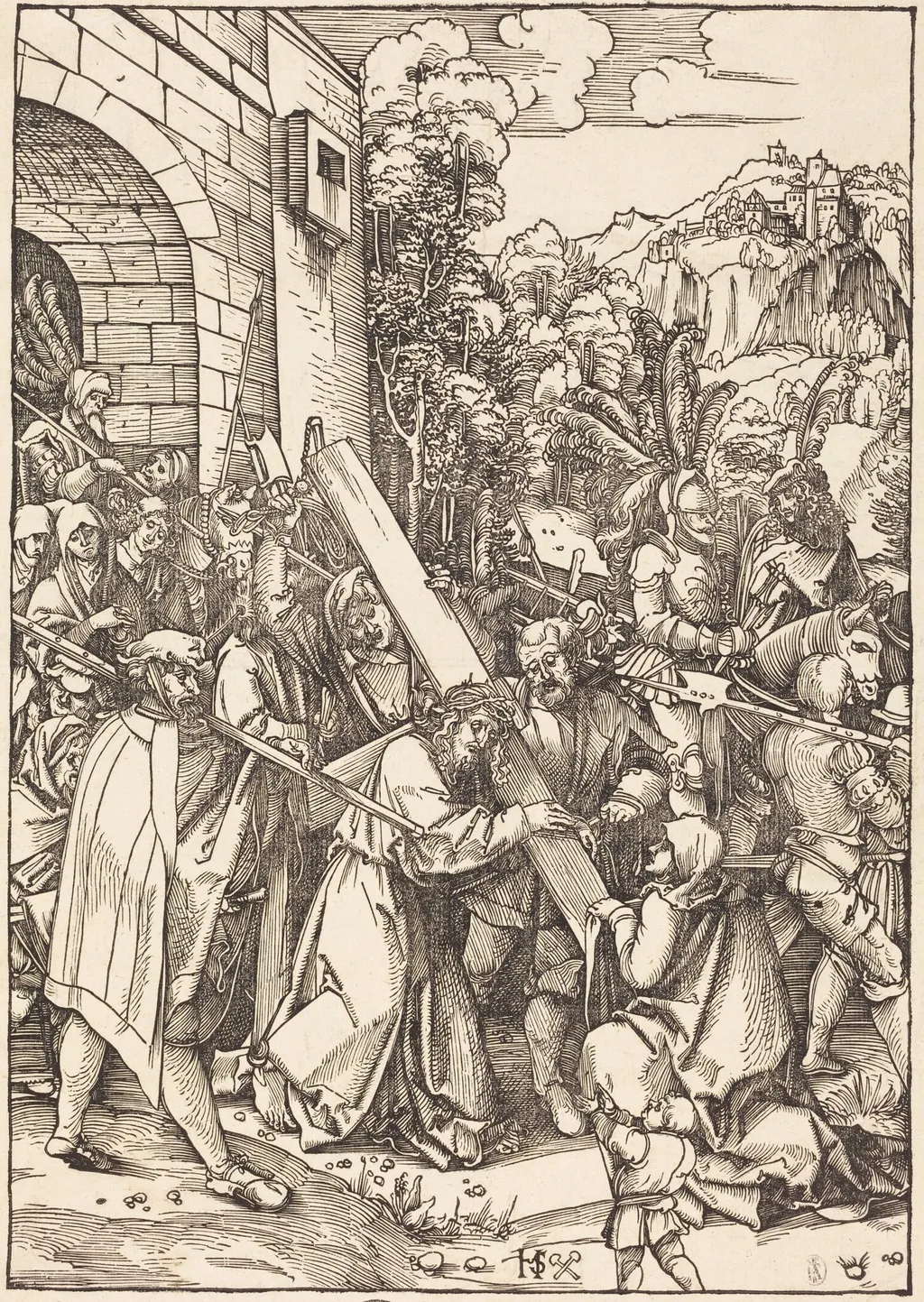 Christ Bearing the Cross, by Hans Leonard Schäufelein, ink, 1510