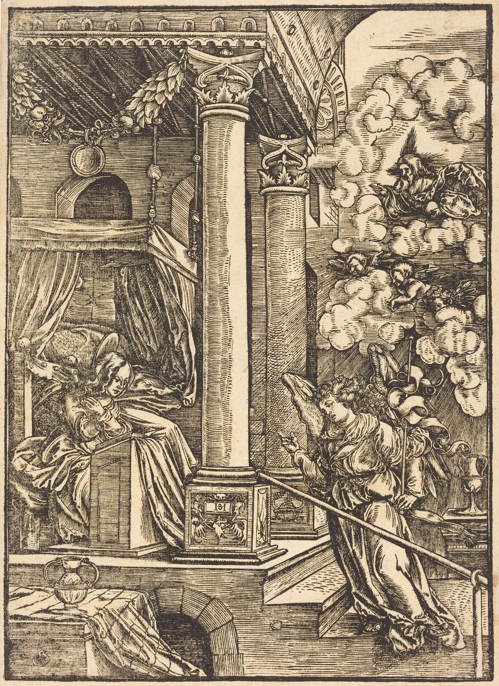 The Annunciation, by Hans Leonard Schäufelein, ink, 1510