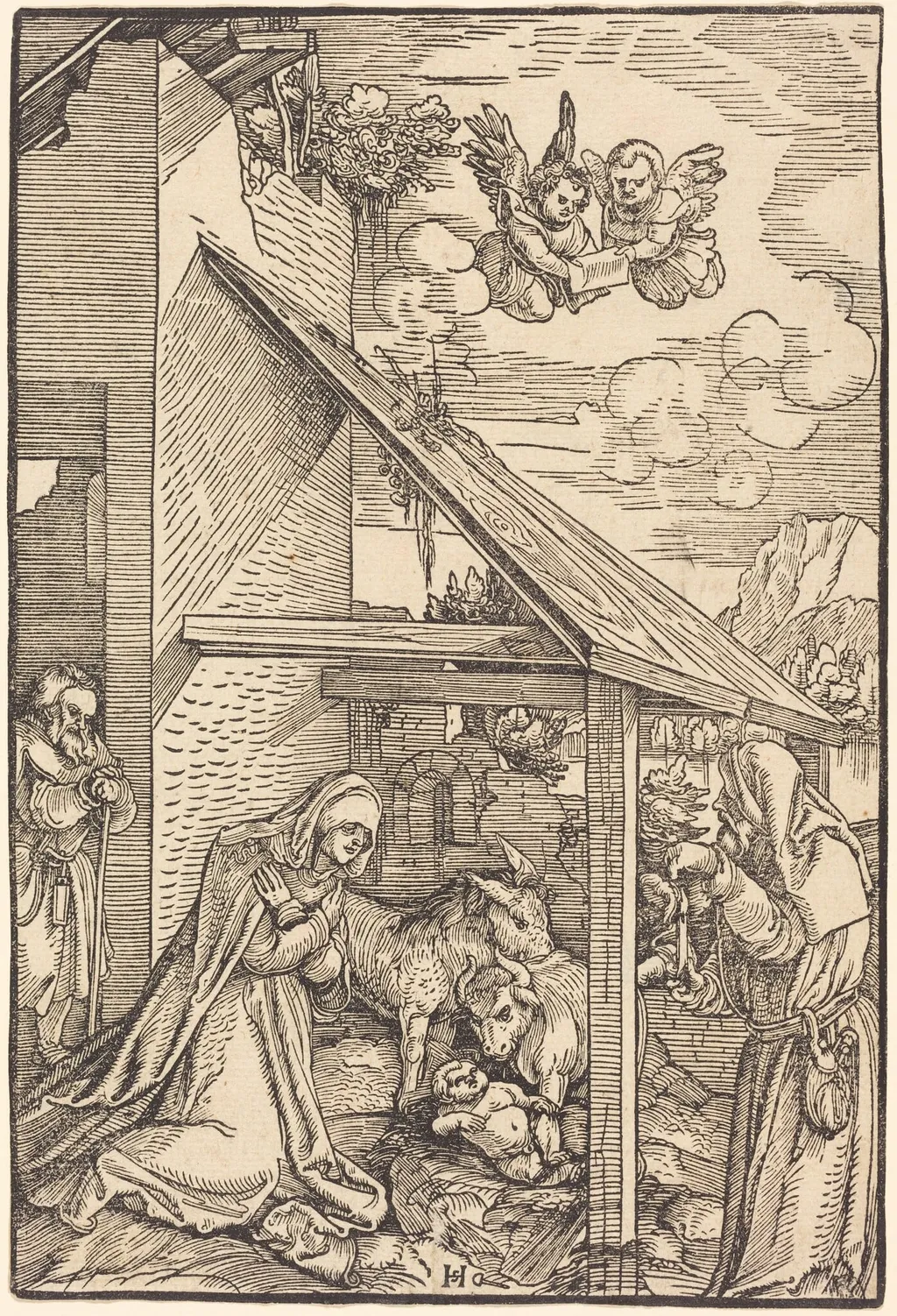 The Nativity, by Hans Leonard Schäufelein, ink, 1510