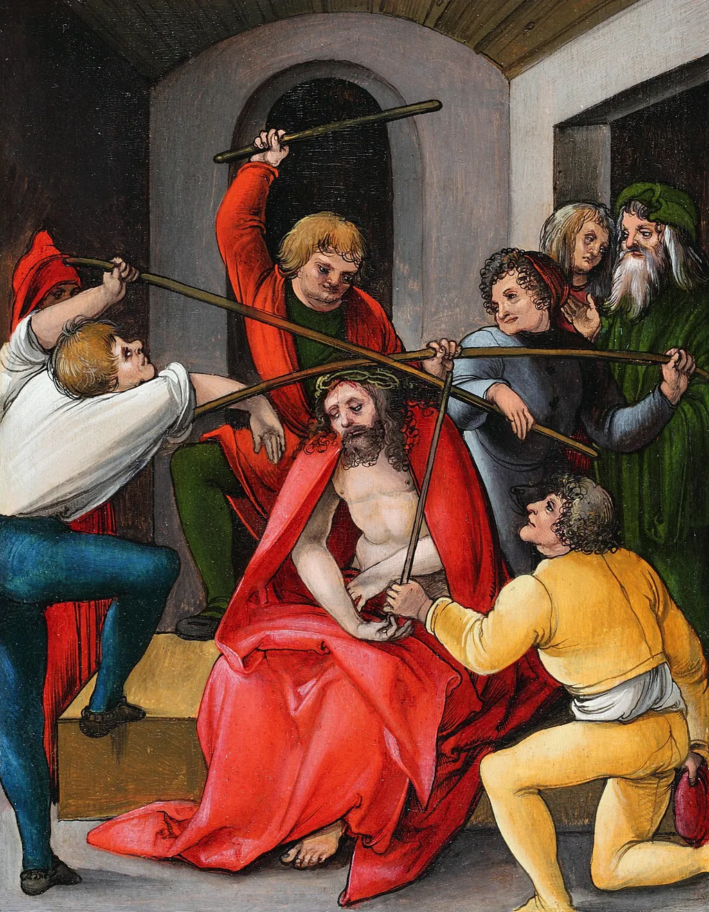 Crowning with Thorns, by Hans Leonhard Schäufelein, paint, 1506