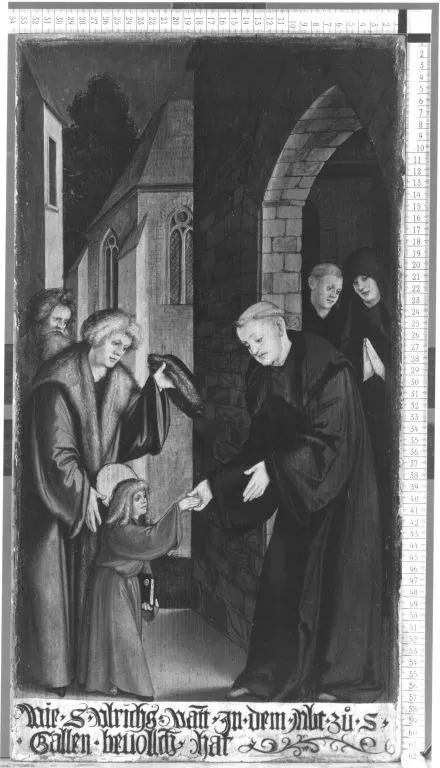 Der hl. Ulrich vor dem Abt von St. Gallen, by Hans Leonhard Schäufelein, unspecified, 1515