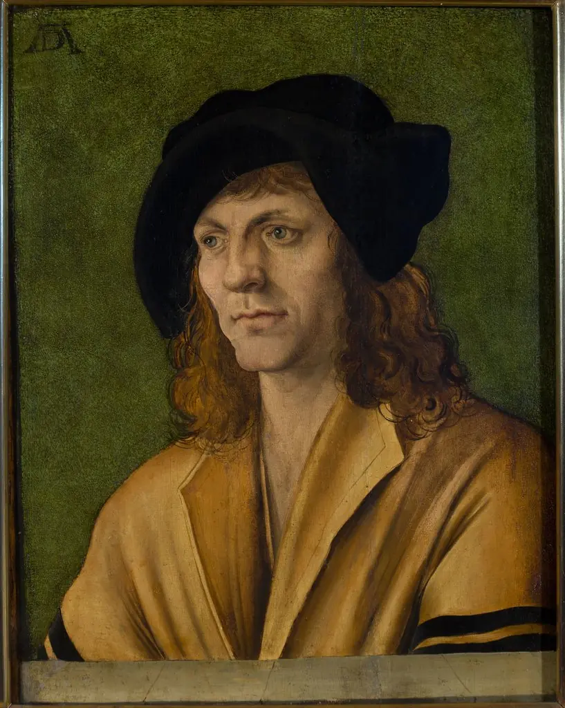 Portrait of a man in a yellow jacket, by Hans Leonhard Schäufelein